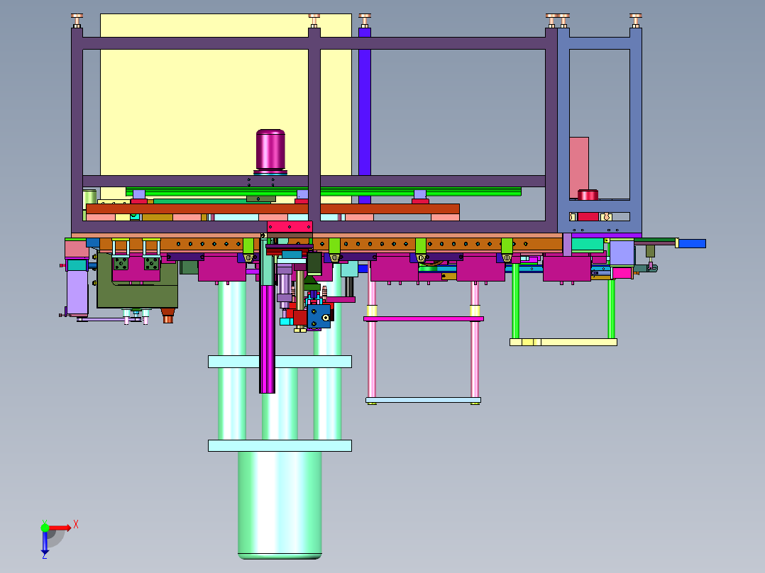循环式模具填粉冲压线俯视图