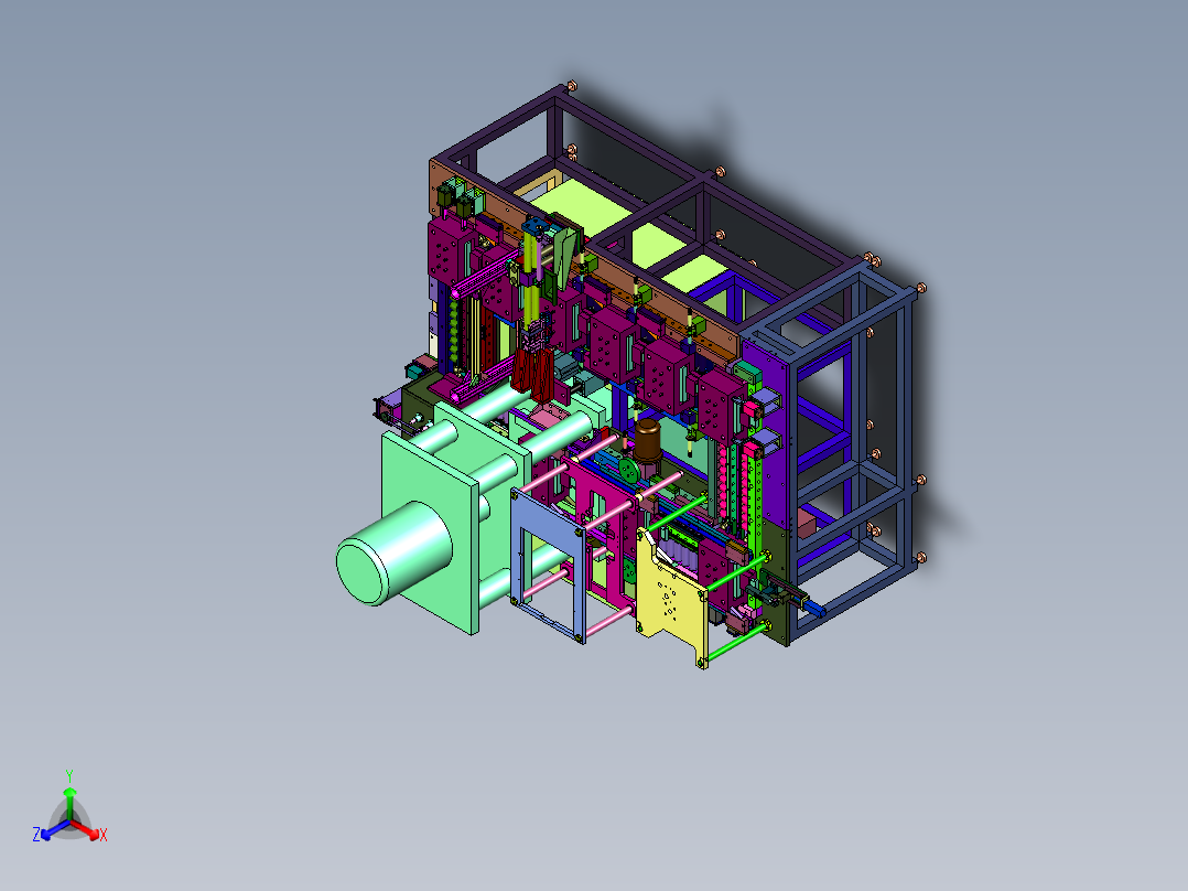 循环式模具填粉冲压线正等轴测图