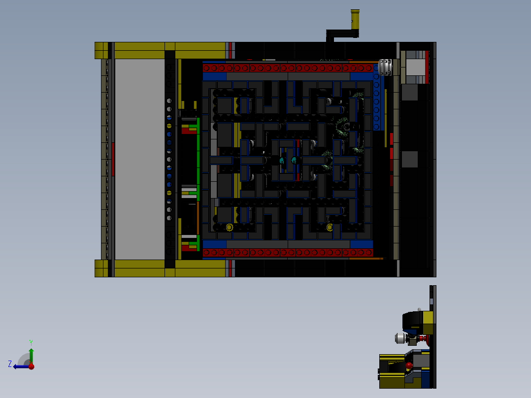 吃豆人街机立体拼装右视图