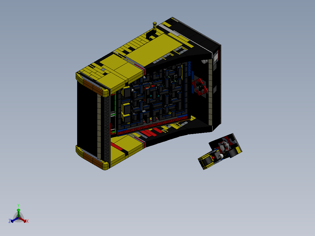 吃豆人街机立体拼装正等轴测图