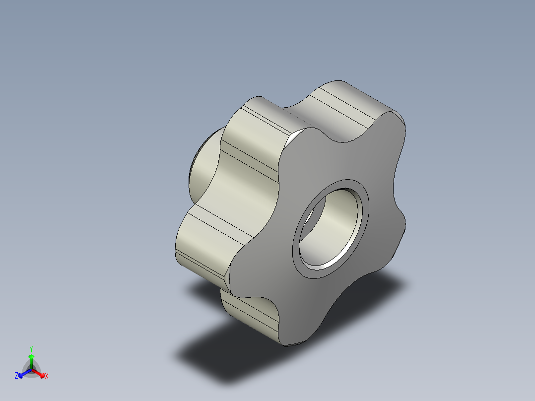 星型把手VCT.FP-3D多系列多零件图纸模型主视图