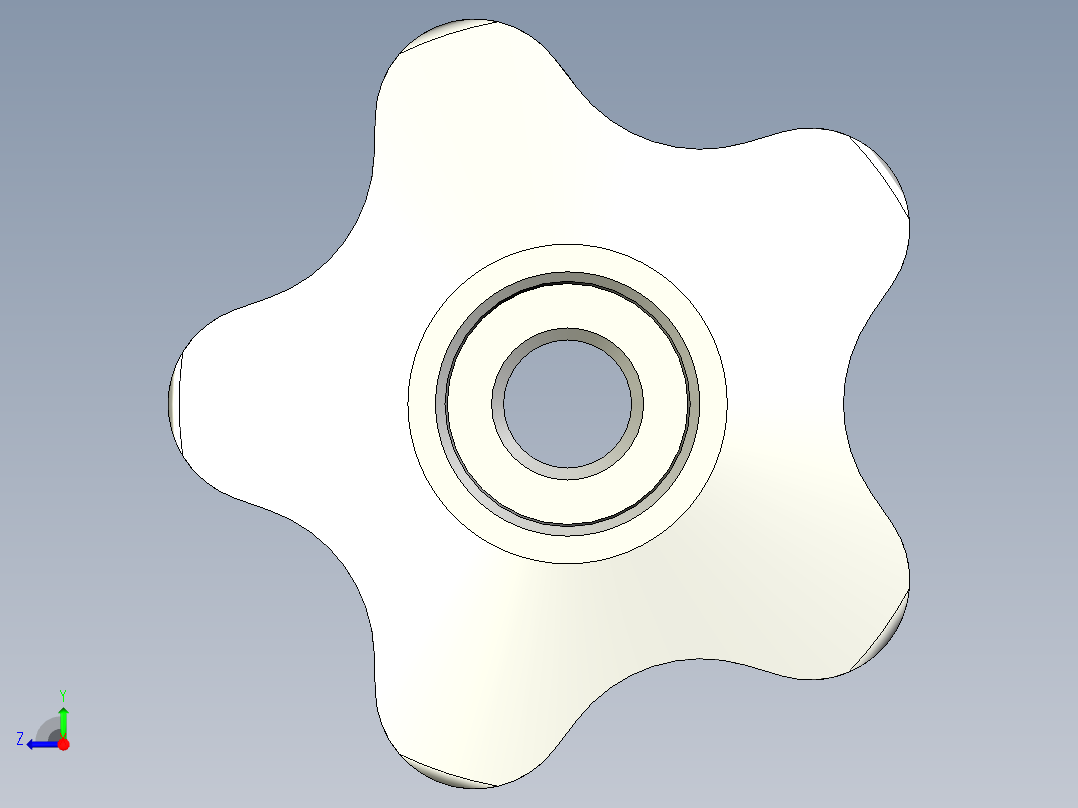 星型把手VCT.FP-3D多系列多零件图纸模型右视图