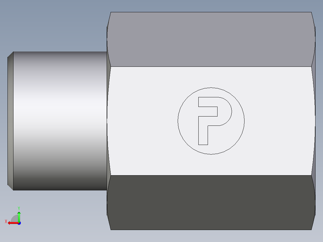 卡套式工业通用硬管接头EO_Swivel_connector_GAI08LR71X后视图
