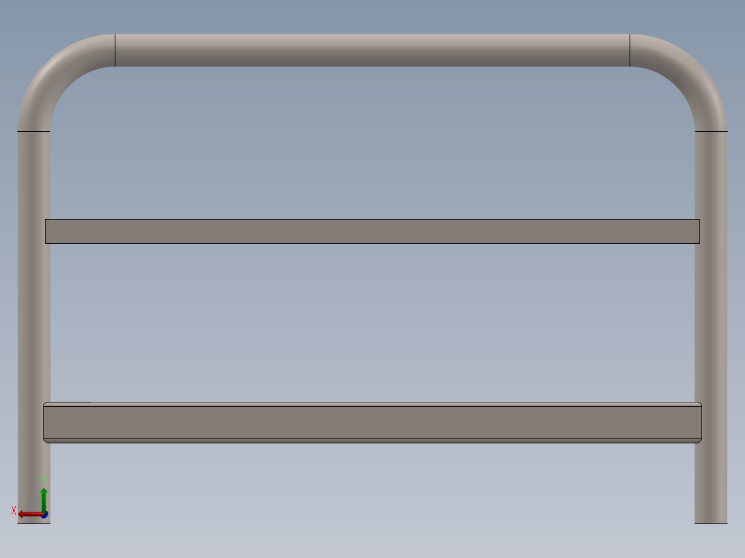 铁床框架床后视图