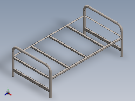 铁床框架床正等轴测缩略图