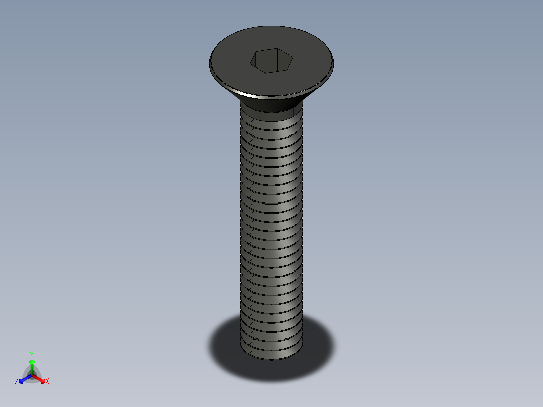 紧固件-STEP 0.3100 Allen Flathead主视图