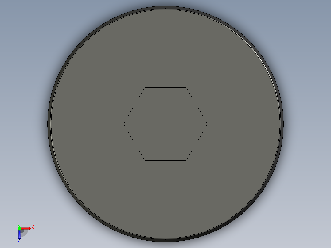 紧固件-STEP 0.3100 Allen Flathead俯视图