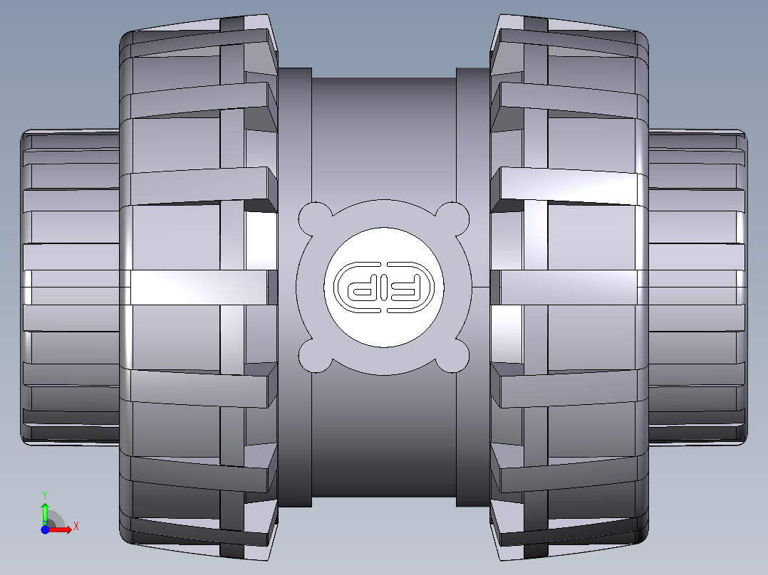 9SSEIV 女性端溶剂焊接EasyFit弹簧止回阀，公制系列前视图