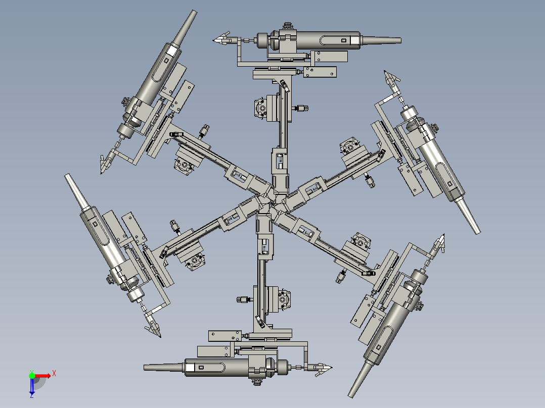 机械循环激光炮台俯视图