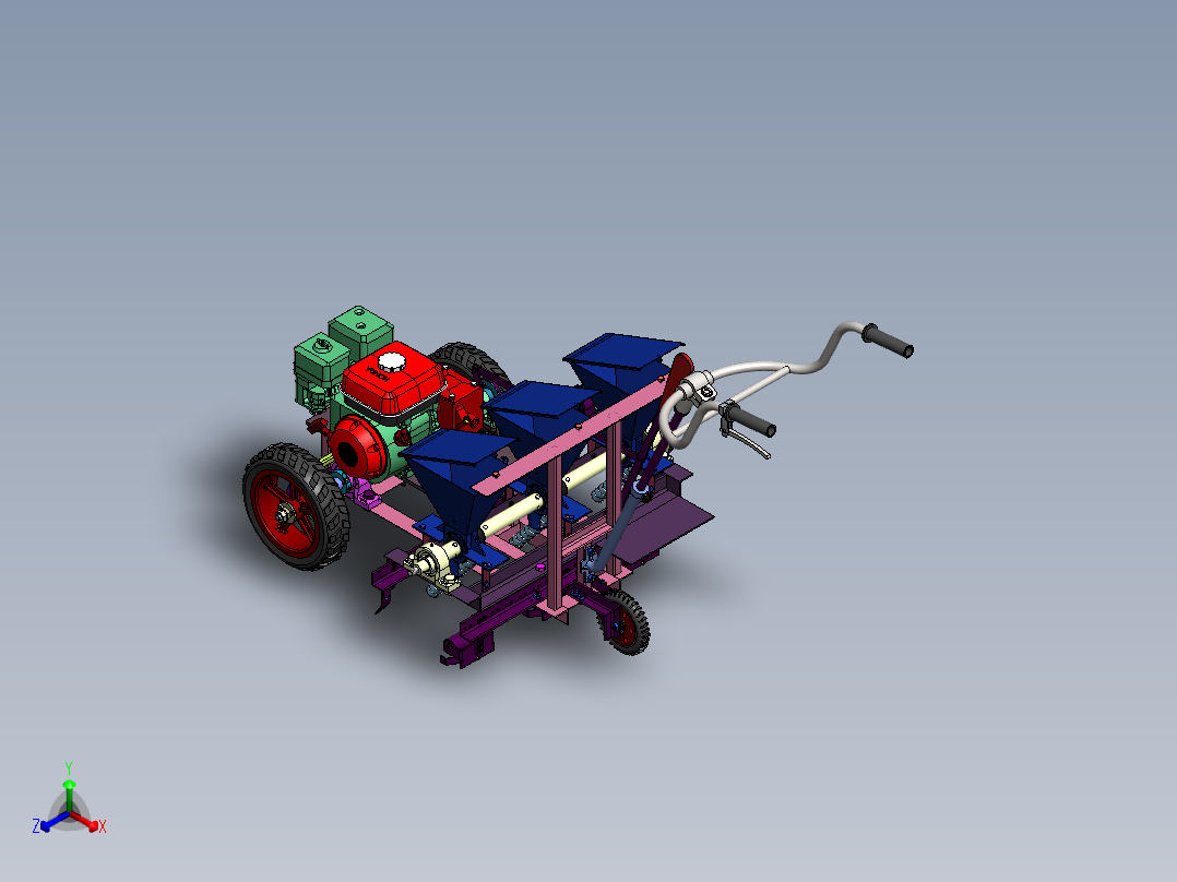 大蒜播种机31正等轴测图