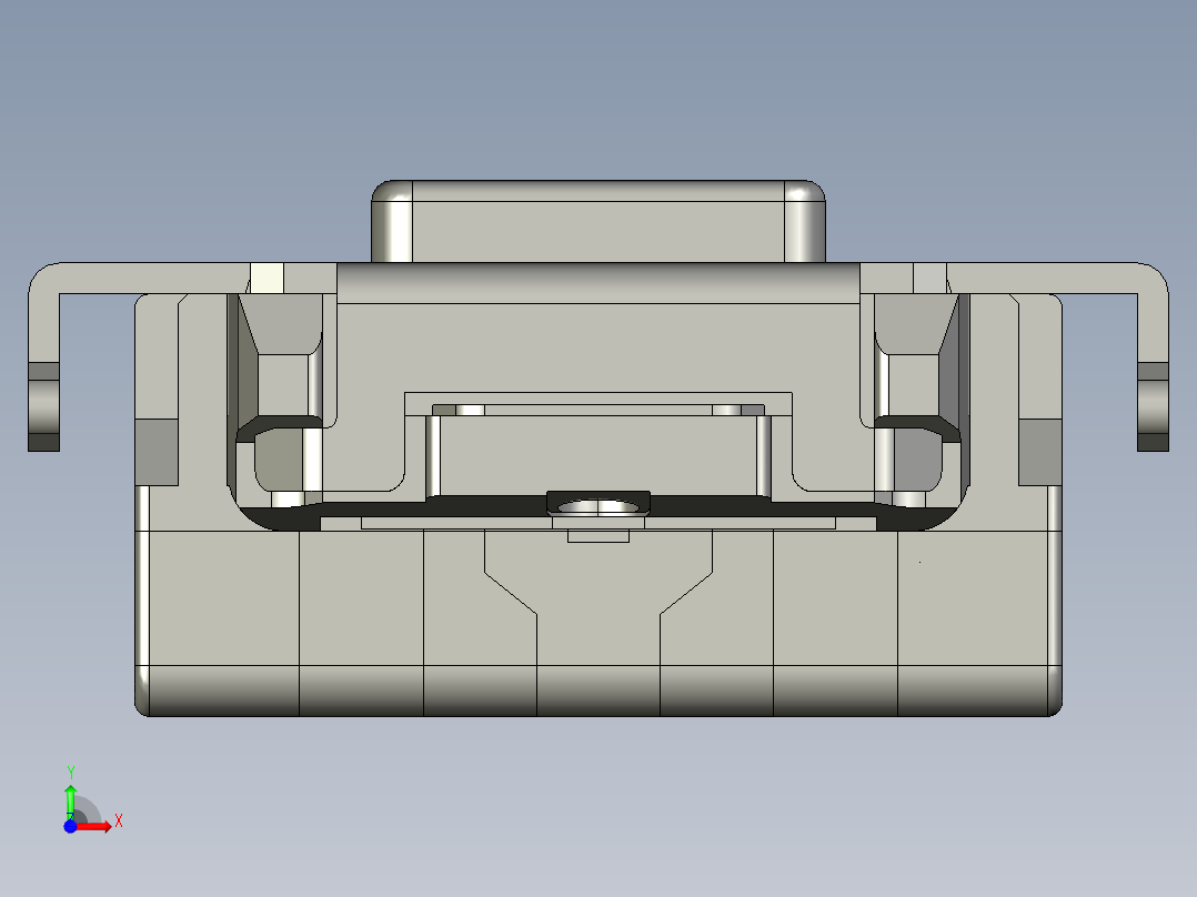 14.5㎜ x 2.2㎜侧面操纵边缘贴装轻触开关前视图