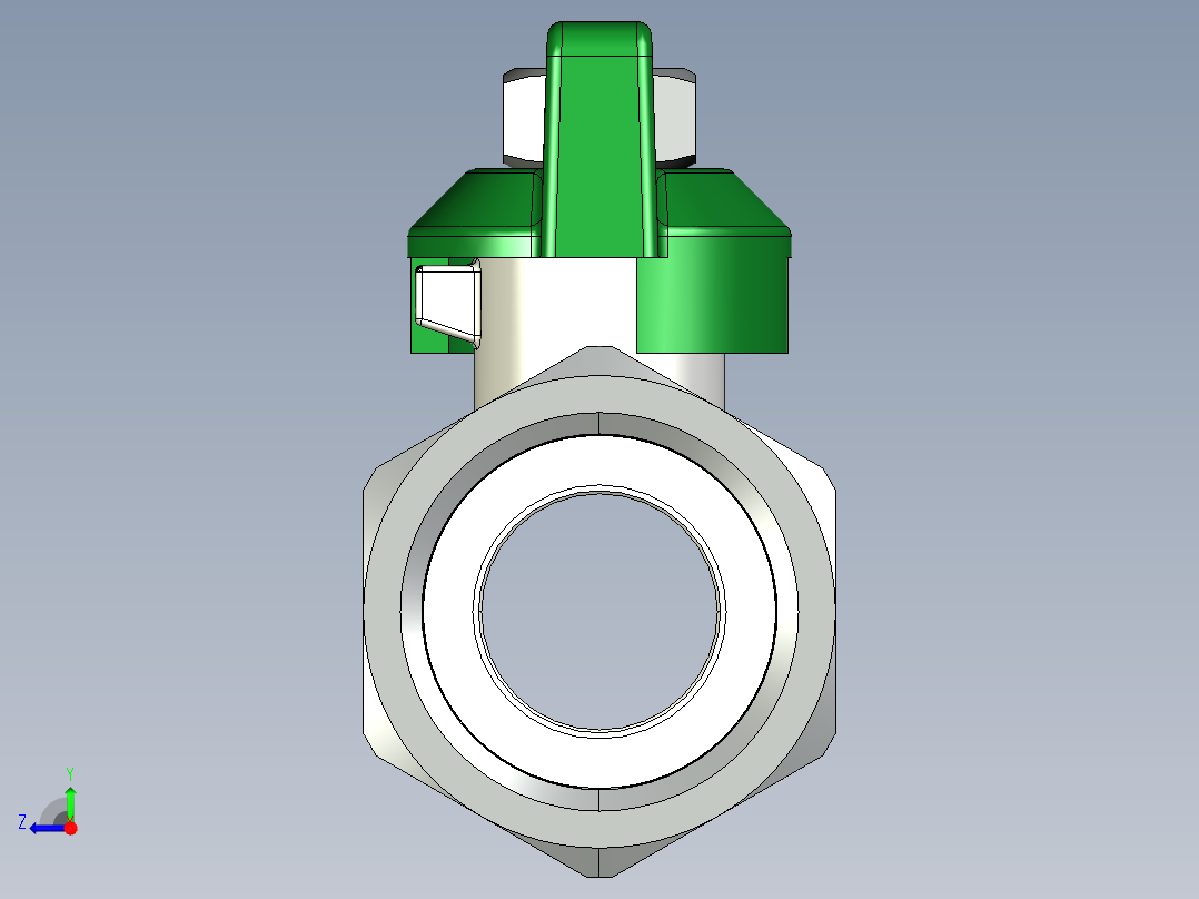镀铬球阀右视图