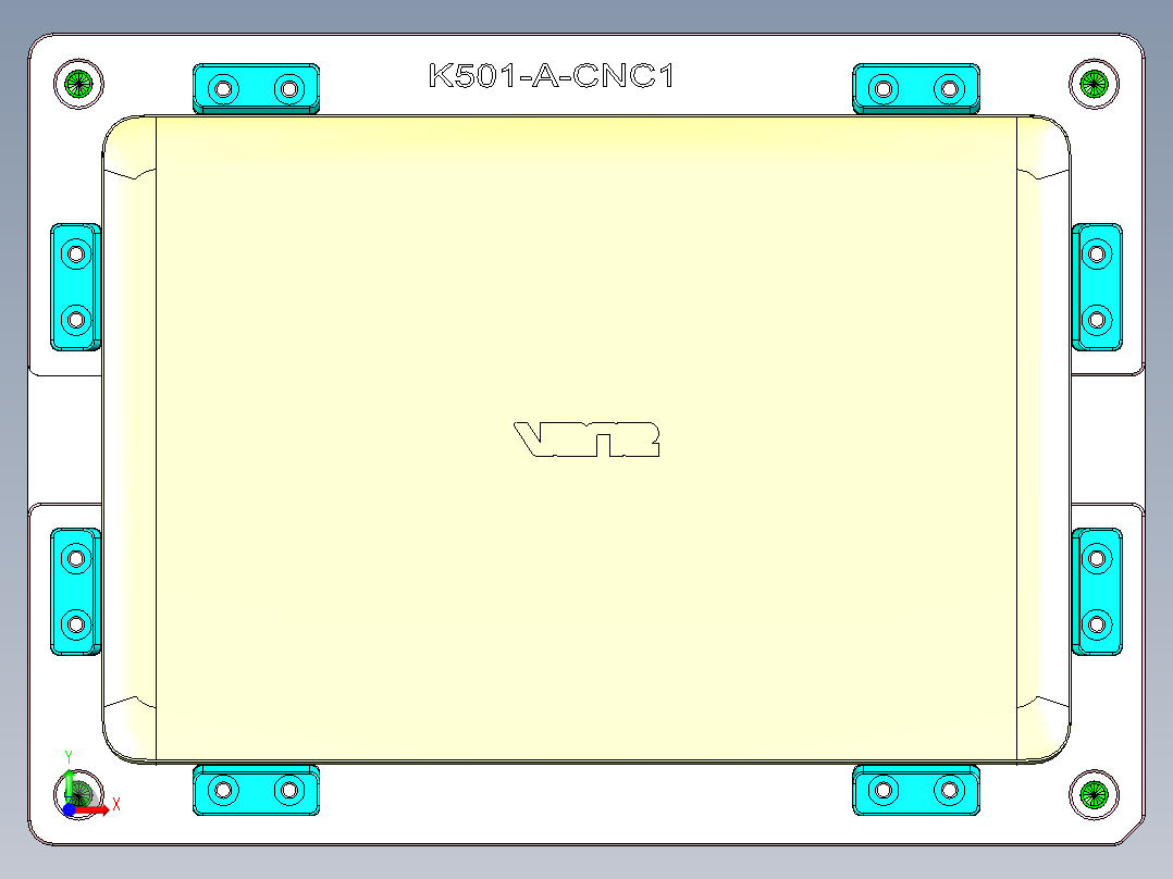 k501-A-笔记本CNC工装夹具三维模型CNC1-1105前视图