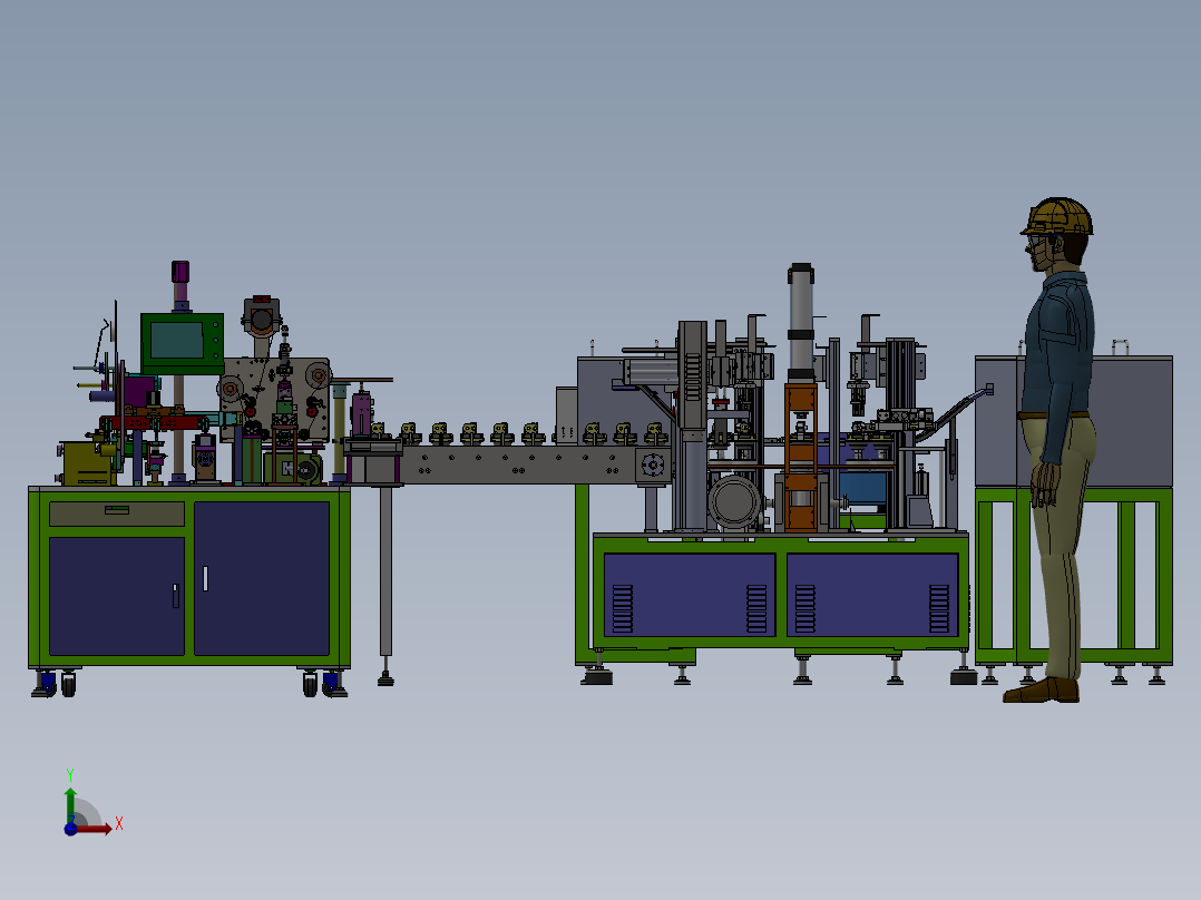 半自动组装线sw16可编辑前视图
