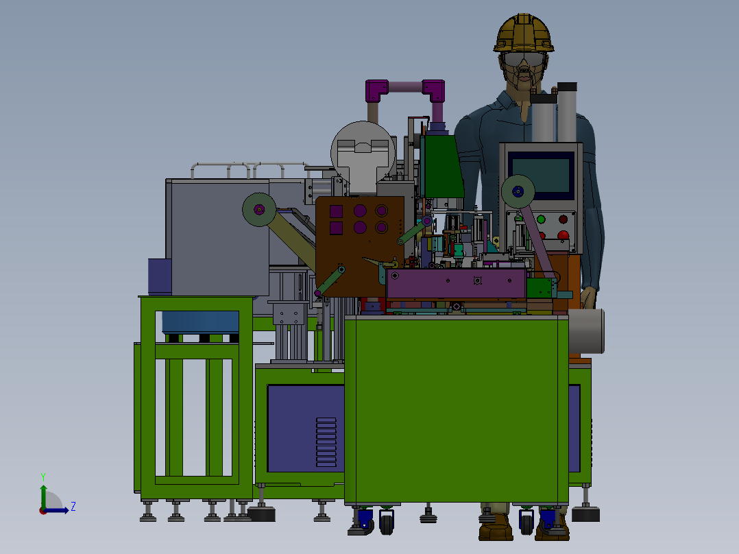 半自动组装线sw16可编辑左视图