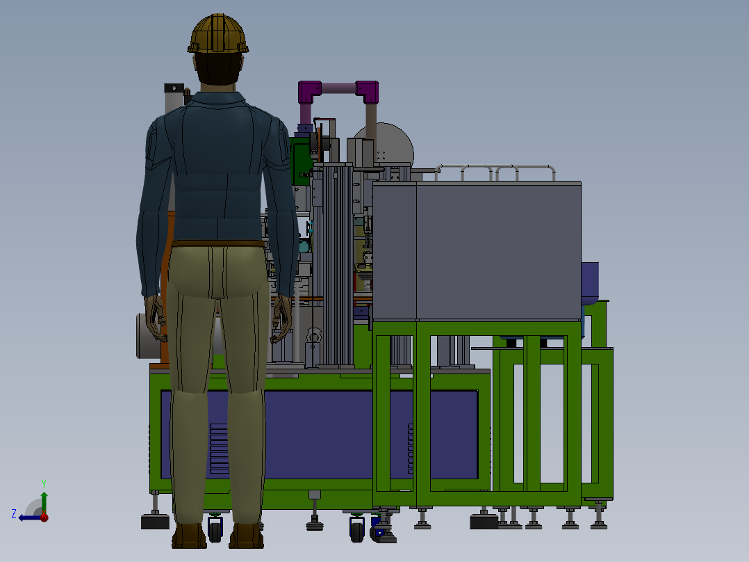 半自动组装线sw16可编辑右视图
