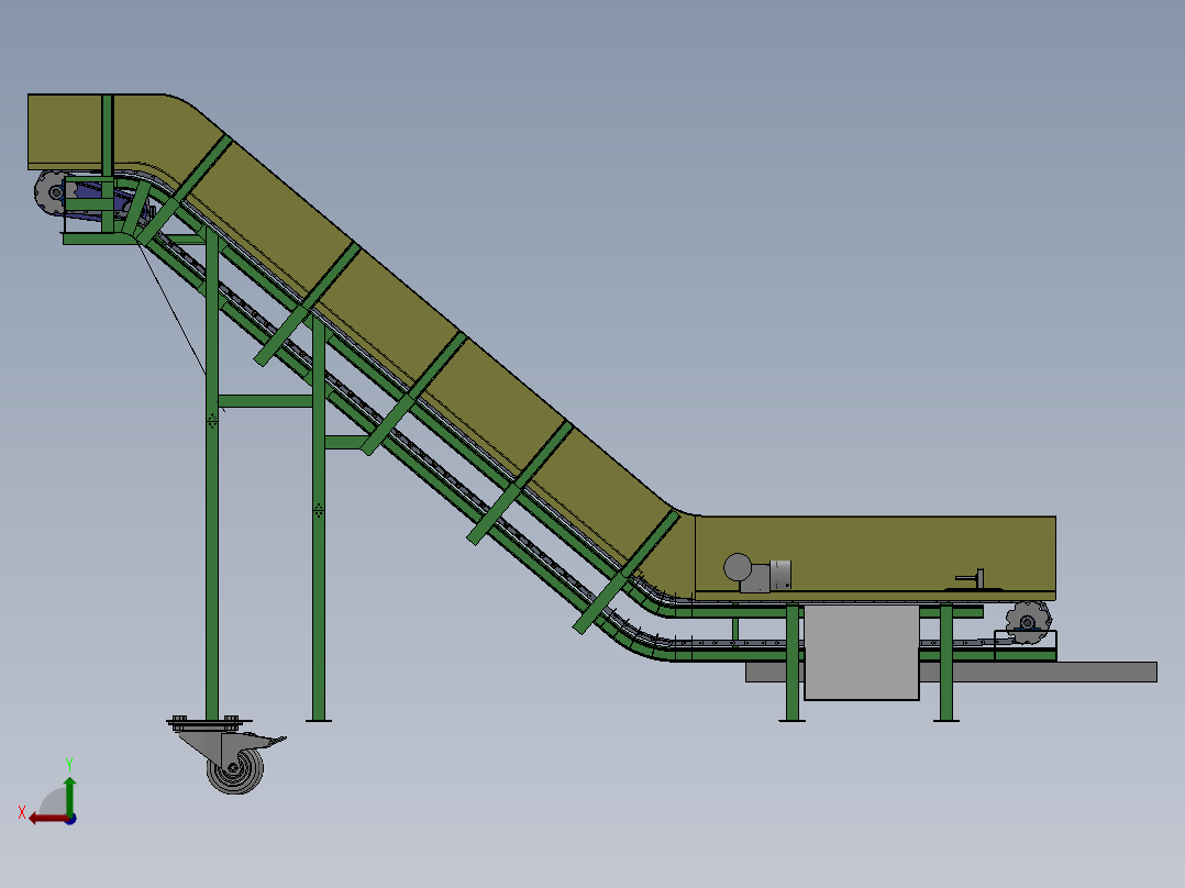 链板运输机总装配体后视图