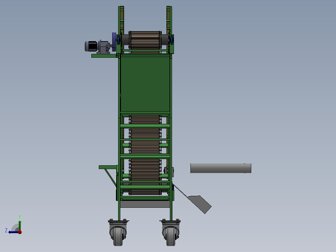链板运输机总装配体右视图