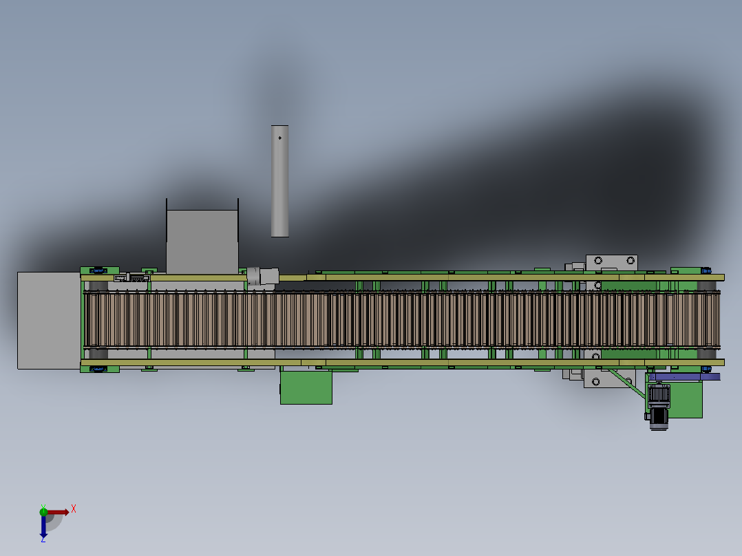 链板运输机总装配体俯视图