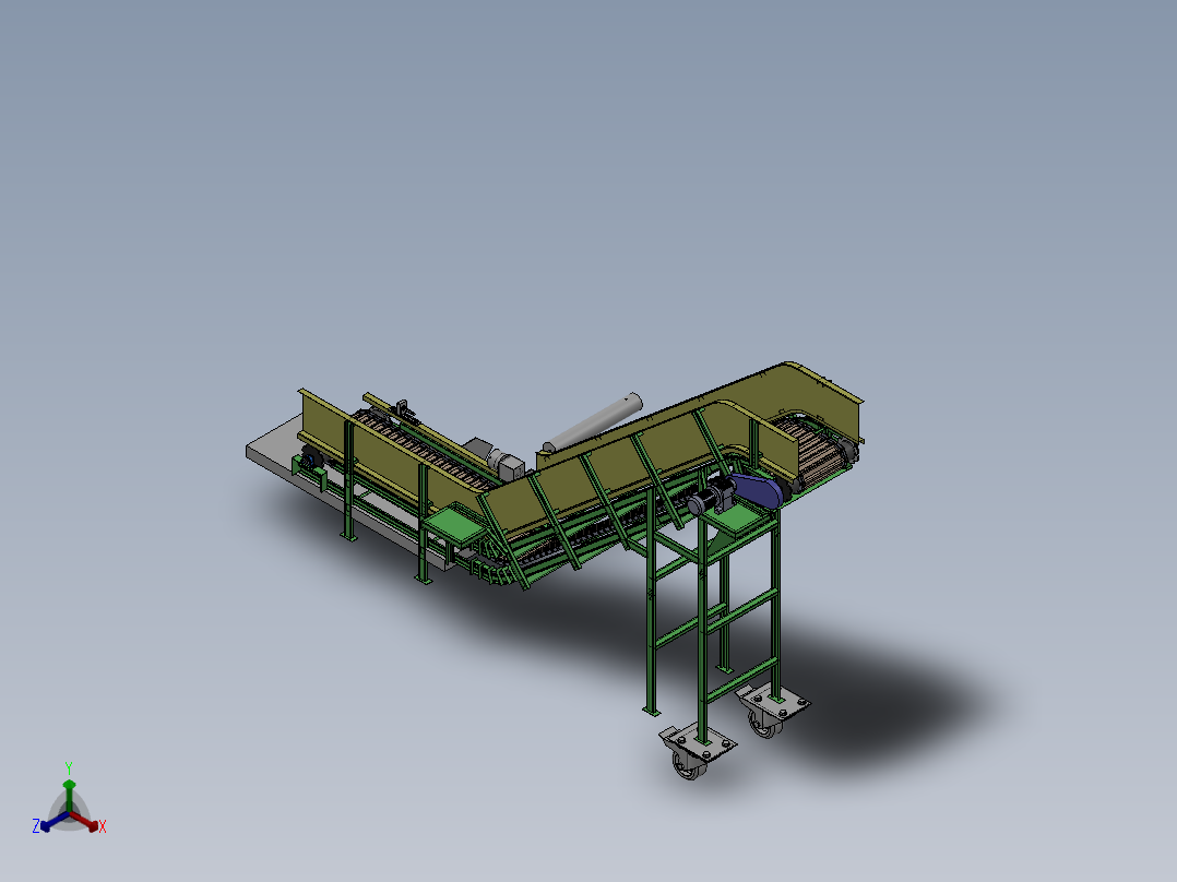 链板运输机总装配体正等轴测图