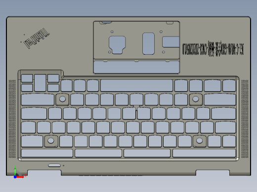 THINKPAD电脑键盘壳铣外形程序模型前视缩略图