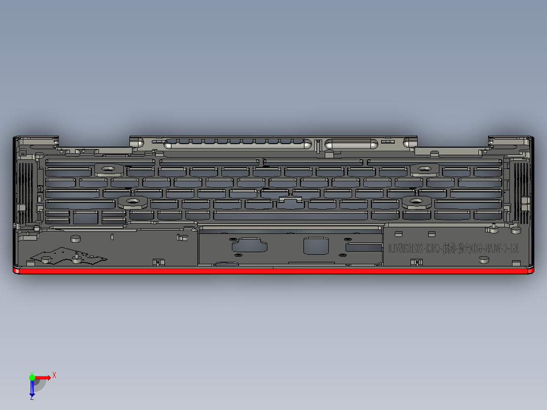 THINKPAD电脑键盘壳铣外形程序模型俯视图