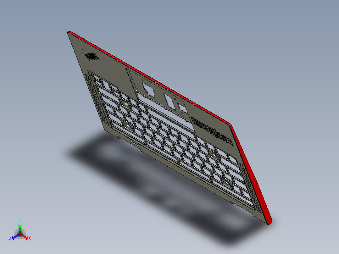THINKPAD电脑键盘壳铣外形程序模型正等轴测图