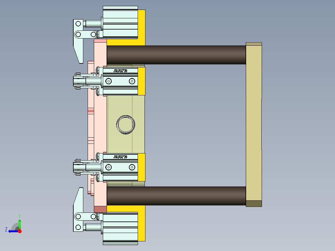 EDB41-笔记本CNC工装夹具三维模型A-CNC2-190327-通气槽改斜槽右视图