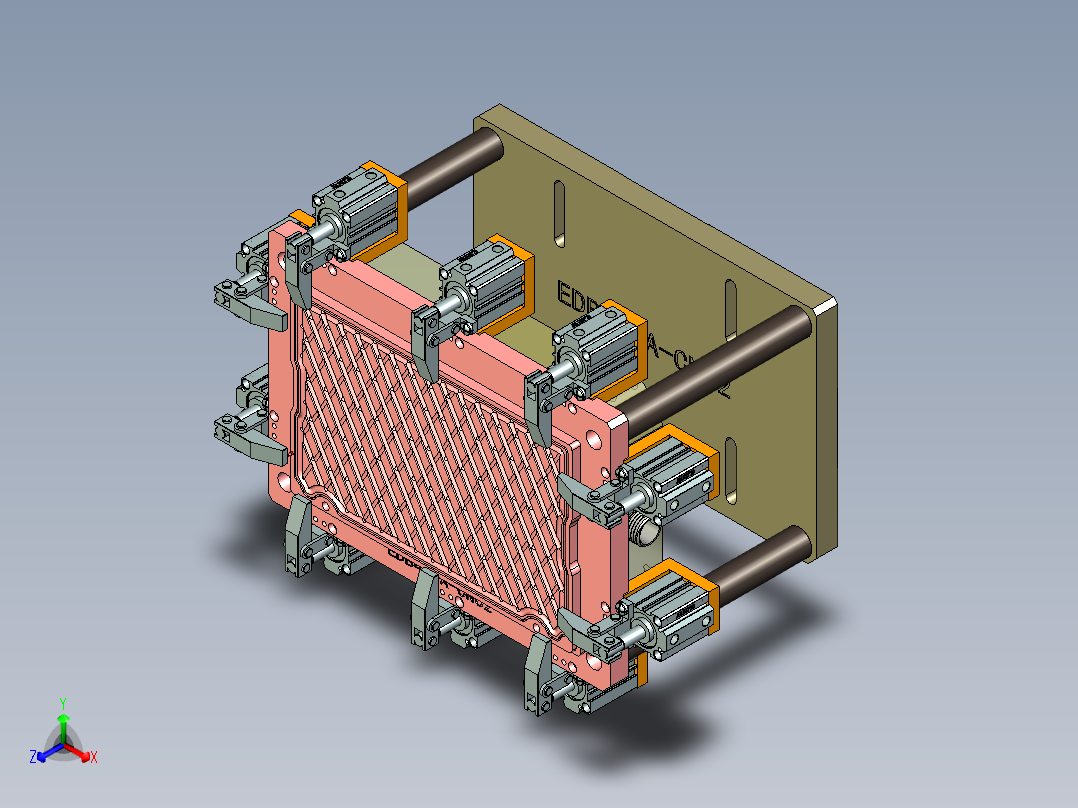 EDB41-笔记本CNC工装夹具三维模型A-CNC2-190327-通气槽改斜槽正等轴测图
