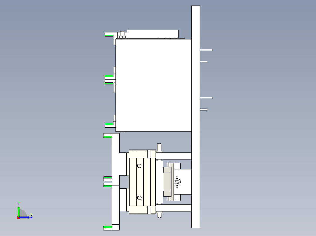 变频夹抓和一分二夹抓左视图