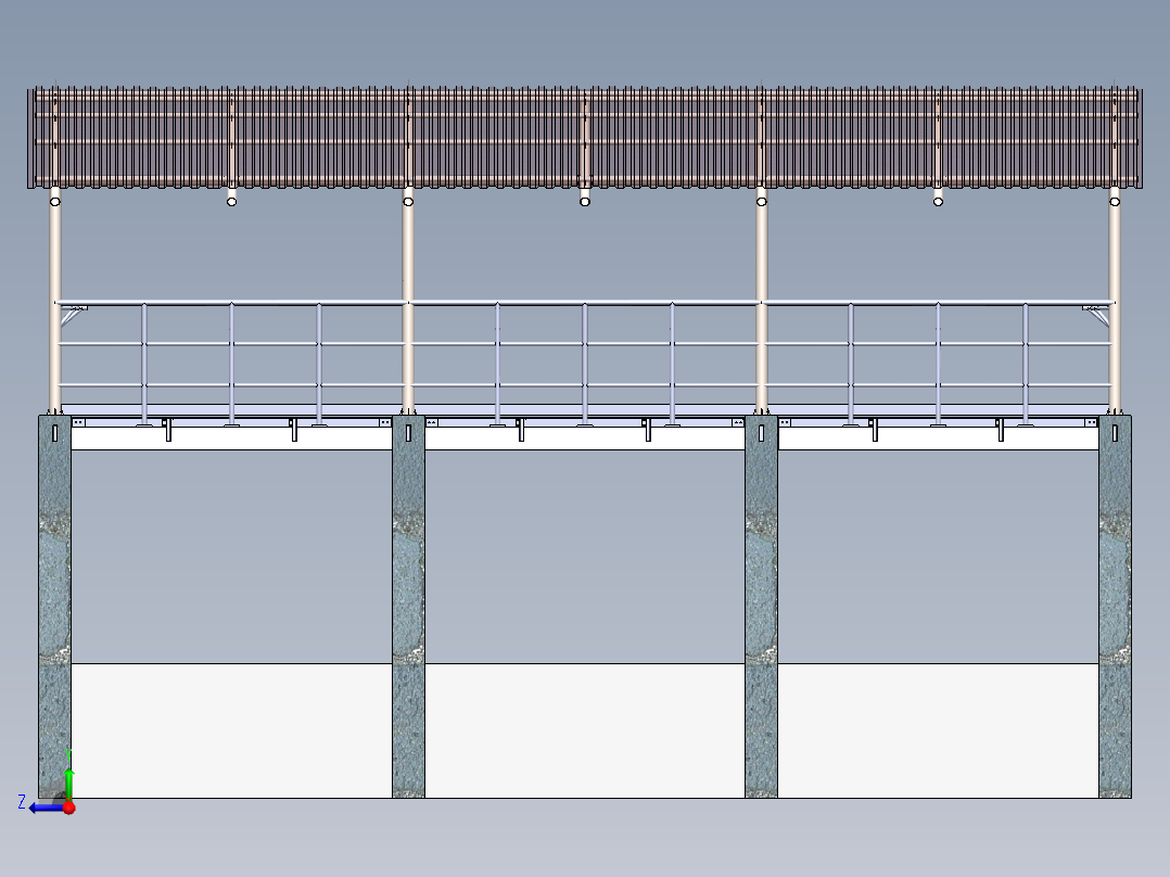 A0002559-带有工业楼梯和钢制屋顶结构的休息区右视图