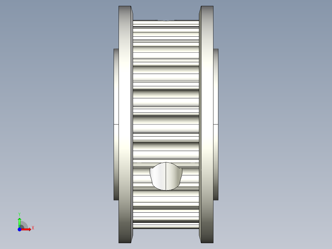 A0002582-JLCMC H3M 同步带轮 (3.0mm 节距) - 弧齿轮廓前视图
