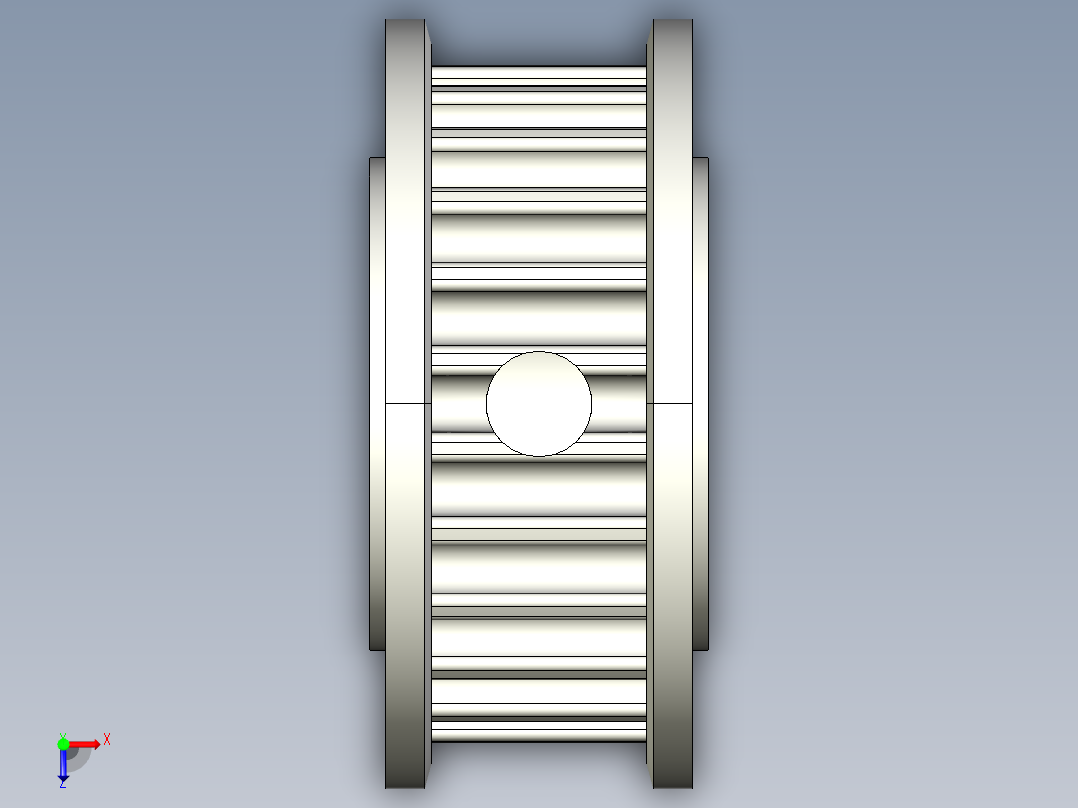 A0002582-JLCMC H3M 同步带轮 (3.0mm 节距) - 弧齿轮廓俯视图