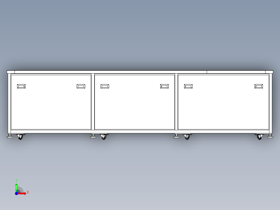 三槽超声波清洗机前视图