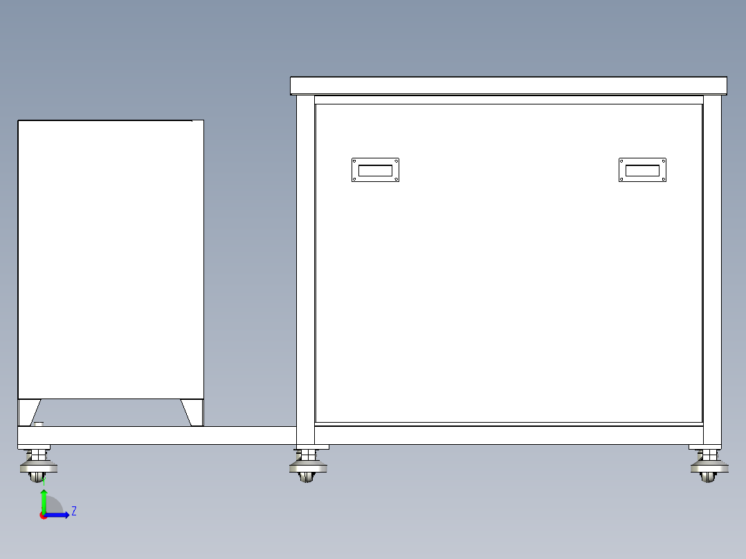 三槽超声波清洗机左视图