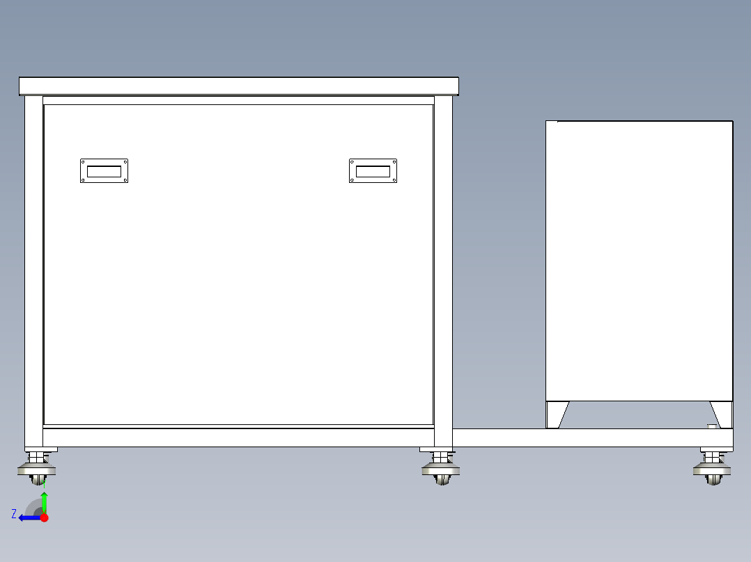 三槽超声波清洗机右视图