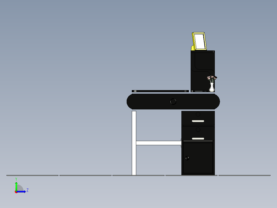 B2004582-梳妆台设计左视图