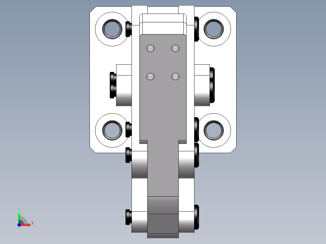 蛇型压紧气缸前视图