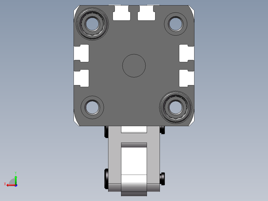 蛇型压紧气缸后视图