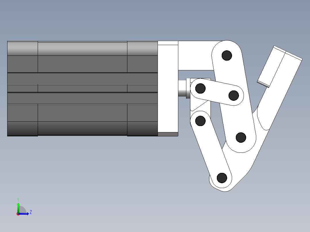 蛇型压紧气缸左视图