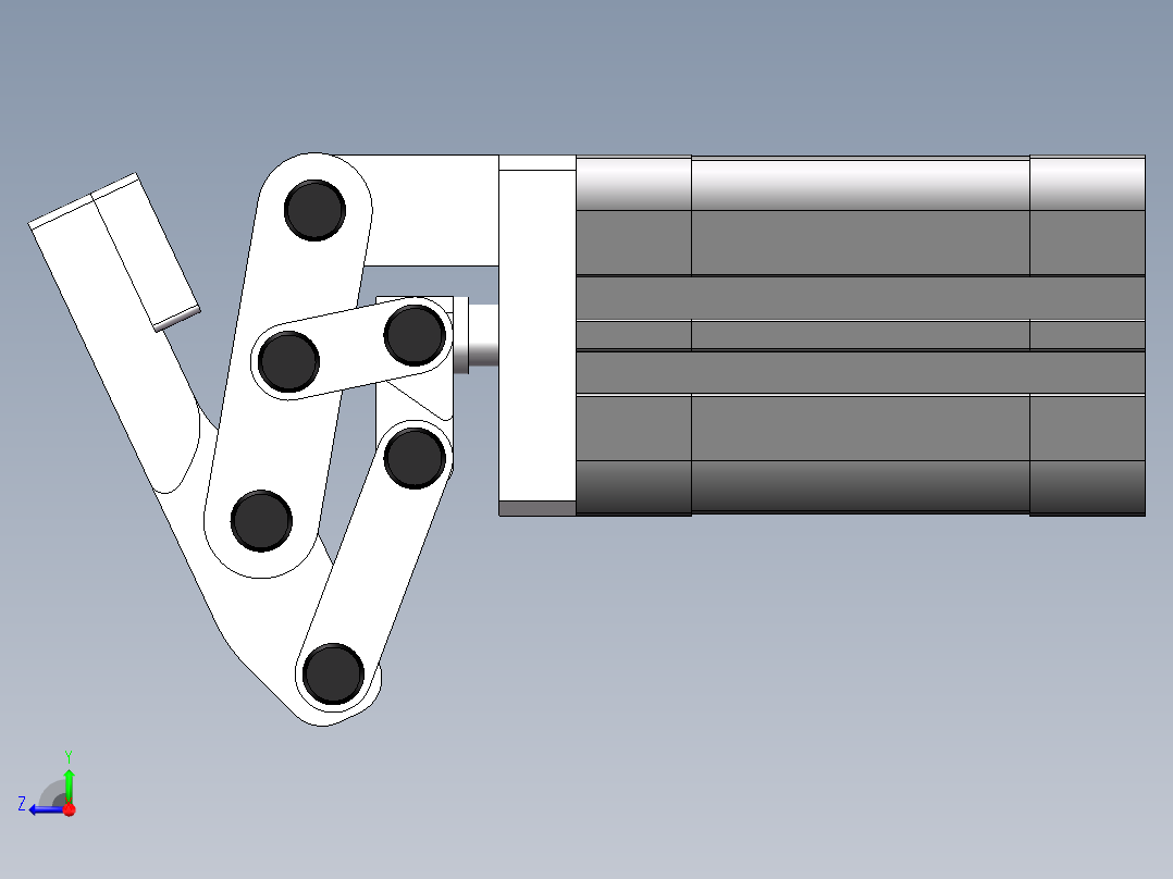 蛇型压紧气缸右视图