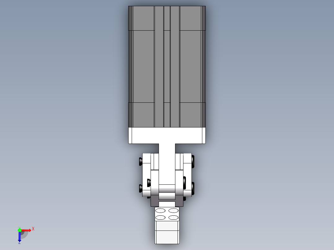 蛇型压紧气缸俯视图