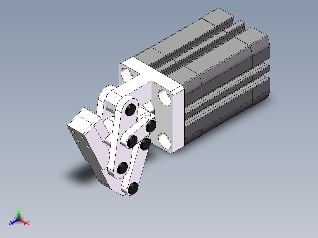 蛇型压紧气缸正等轴测图
