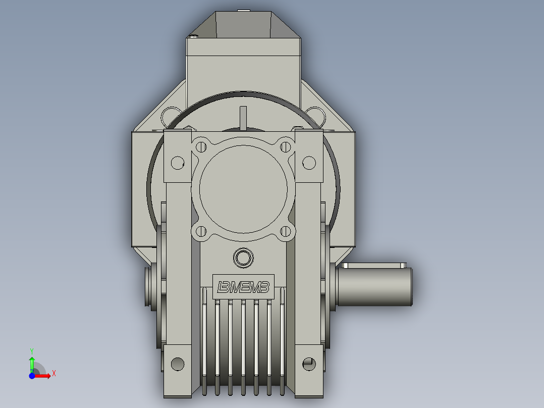 NMRV030-090型蜗轮蜗杆减速机NMRV06320SS180B14B3YS-075-4P0107前视图
