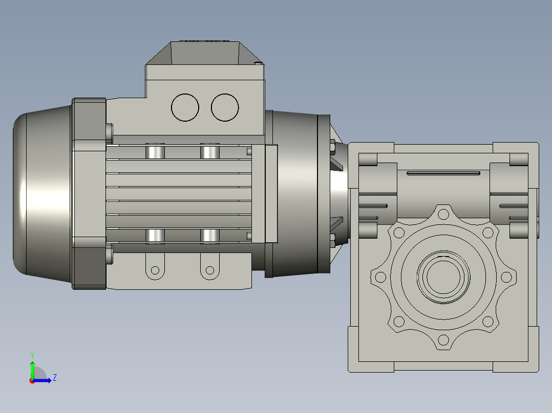 NMRV030-090型蜗轮蜗杆减速机NMRV06320SS180B14B3YS-075-4P0107左视图