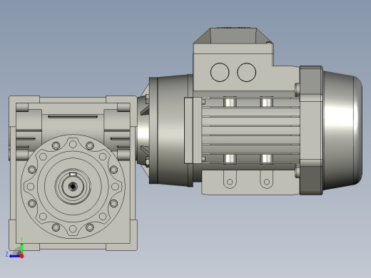 NMRV030-090型蜗轮蜗杆减速机NMRV06320SS180B14B3YS-075-4P0107右视缩略图