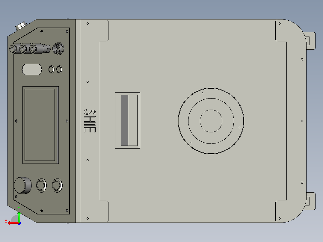 拉钉机机箱示意图后视图
