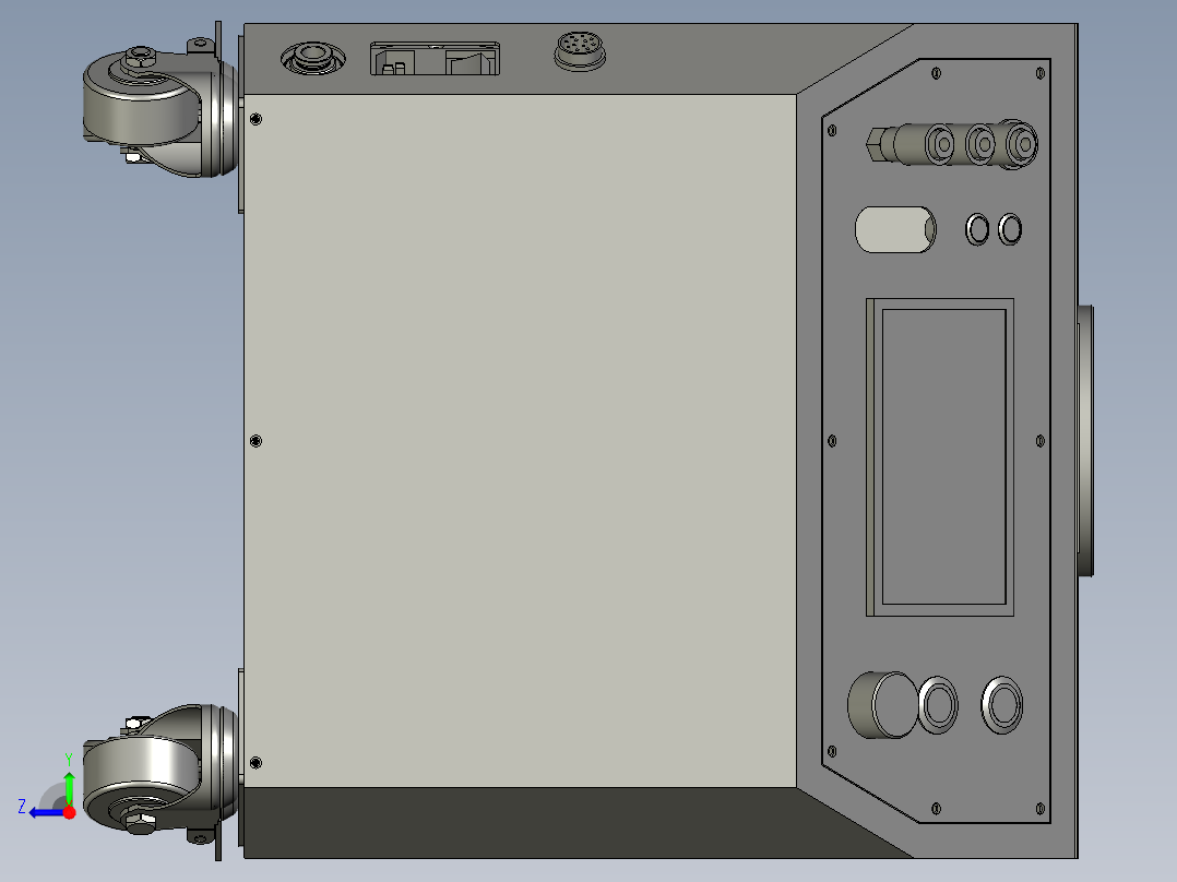 拉钉机机箱示意图右视图