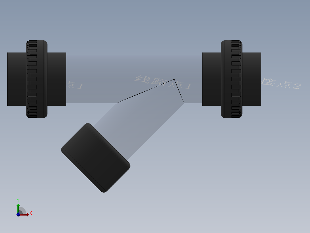 Y filter DN25 PN10 U-PVC前视图