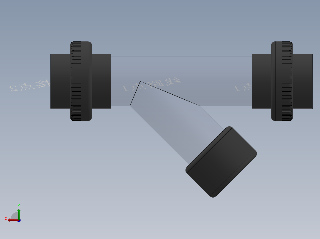 Y filter DN25 PN10 U-PVC后视图